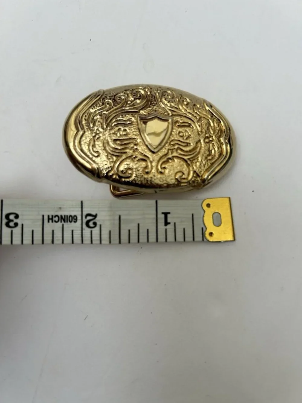 Vintage Ornate Western Floral Scroll Belt Buckle Embossed Country Western Wear